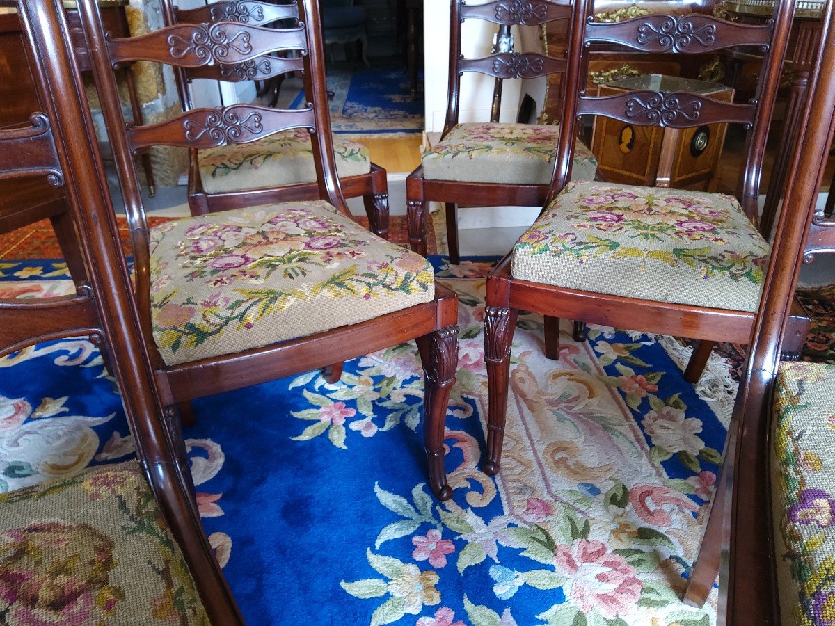Series Of 6 Mahogany Restoration Period Chairs-photo-2